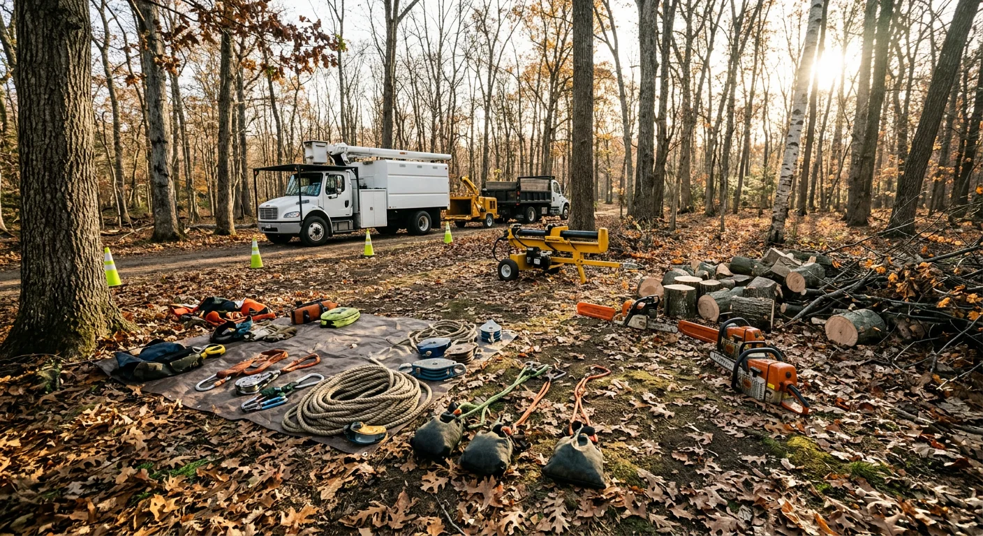 Wooded Parcel Multi-Tree Bracing