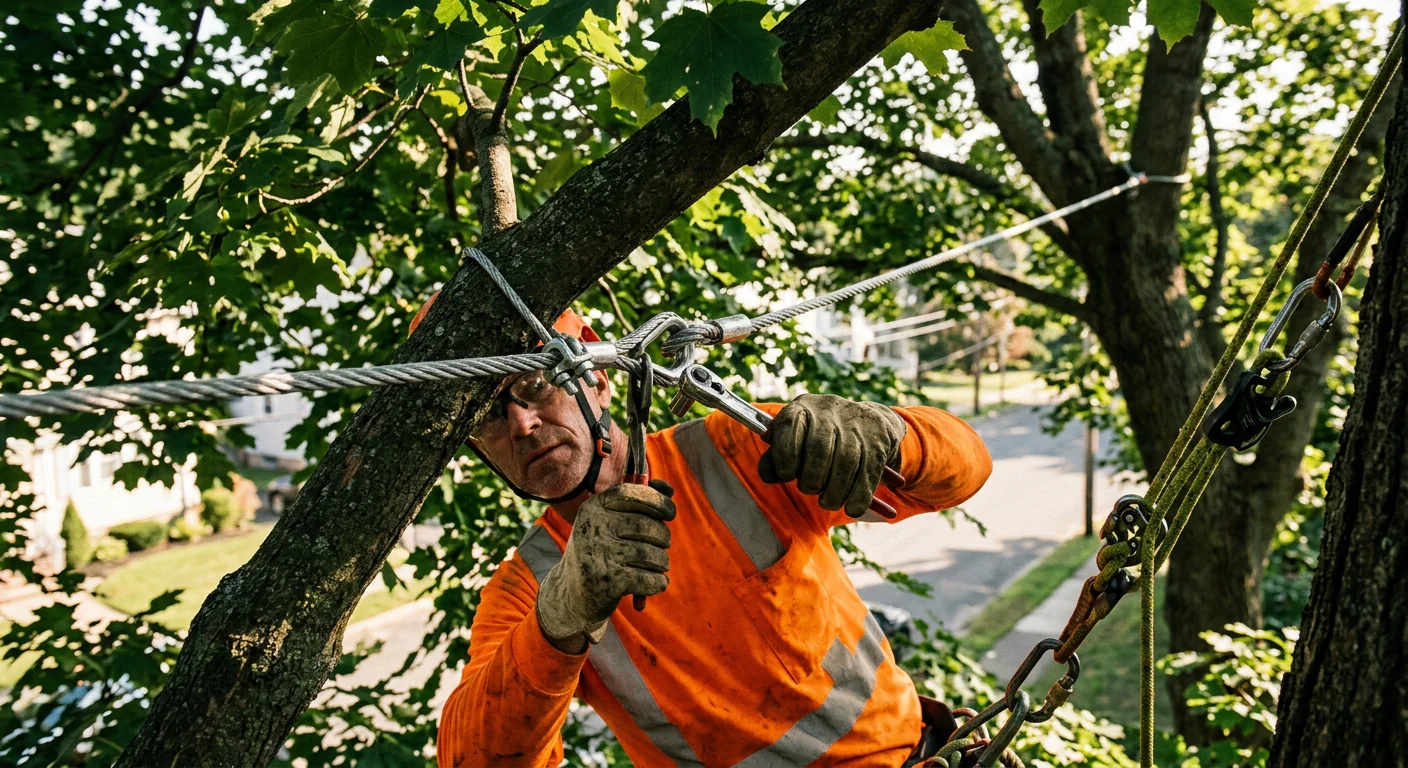 Structural Cabling on a Split-Leader Maple