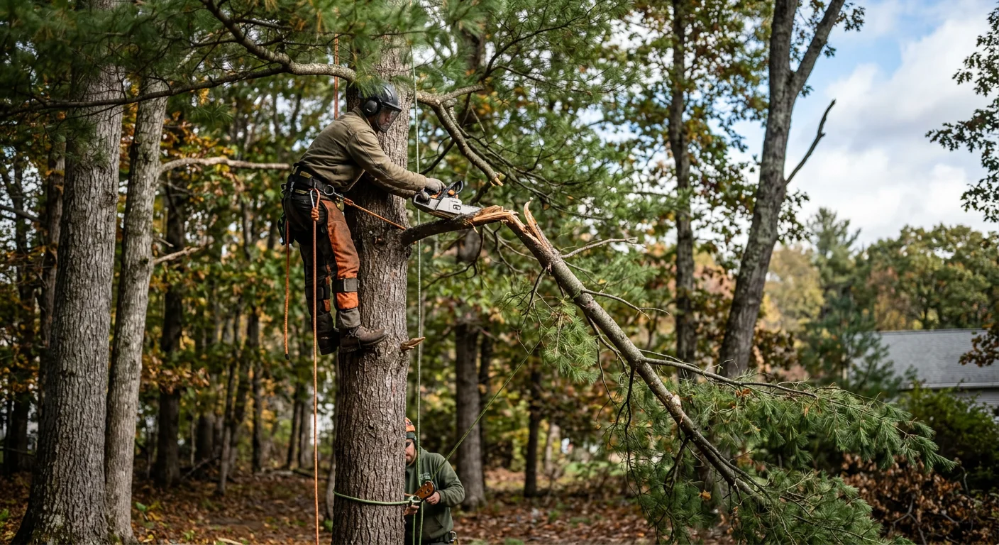 Storm-Stressed Pine Deadwood Removal
